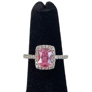 Elegant Pink and Silver Ring